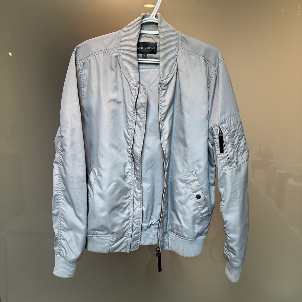 Slate & Stone Light Gray Bomber Jacket